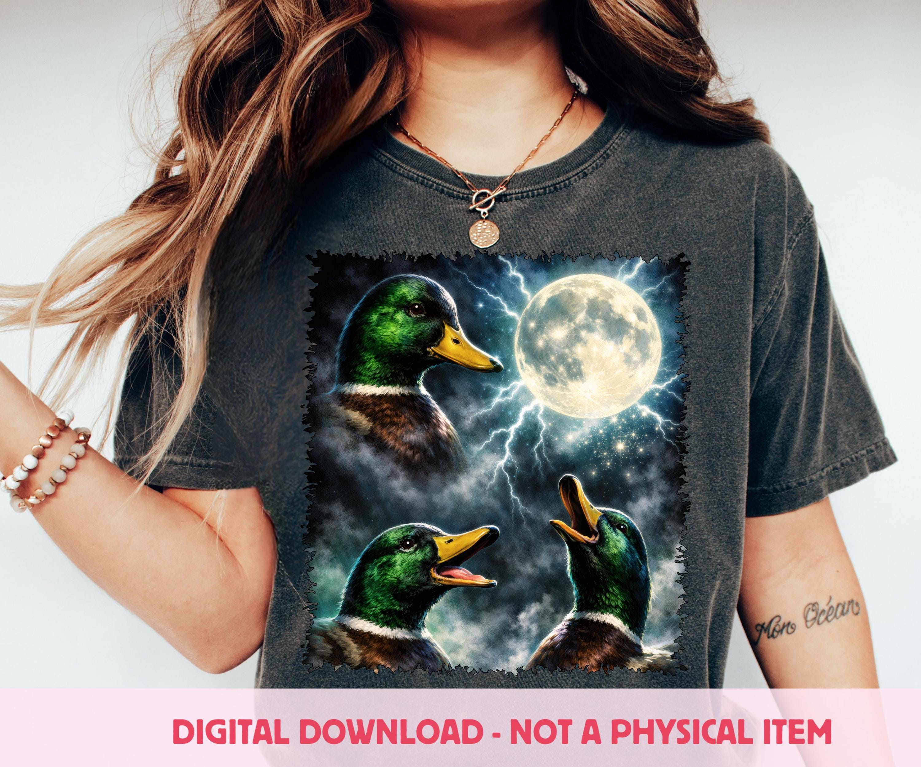 Mallard Duck Howling at Moon PNG, Retro Sarcastic Hunting Art (digital ...