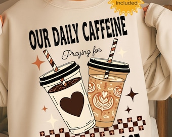 Christian Coffee PNG, design humoristique religieux (téléchargement numérique)