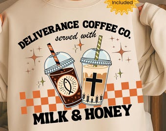 Retro Christian Coffee PNG, Religious Humor Design (Digital Download)