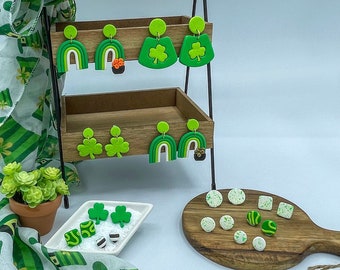 St Patrick's Day Polymer Clay Earrings