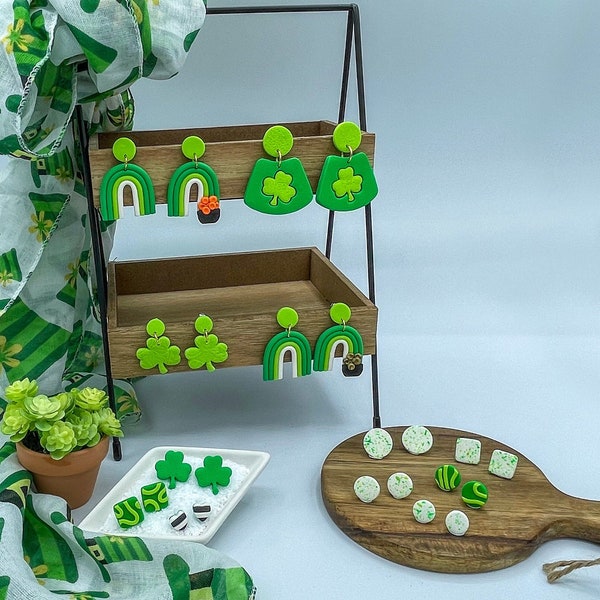 St Patrick's Day Polymer Clay Earrings