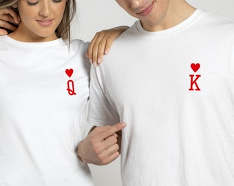 T-shirt homme "Roi de Cœur" T-shirt couple, Idée cadeau, T-shirt duo, Roi de Cœur, Reine de Cœur, Coeur d'as, T-shirt carte