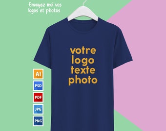 T-shirt personnalisé avec votre texte ou photo, t-shirt personnalisée, ajoutez votre propre texte, concevez votre propre t-shirt