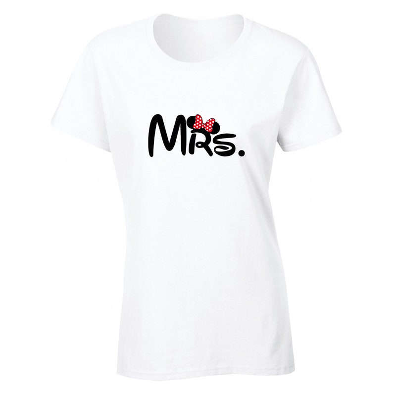 T-shirt de couple assorti Mr et Mme, Idée cadeau, T-shirt duo, T-shirt mariage, Cadeau Saint Valentin, Mr et Mrs Mouse image 2
