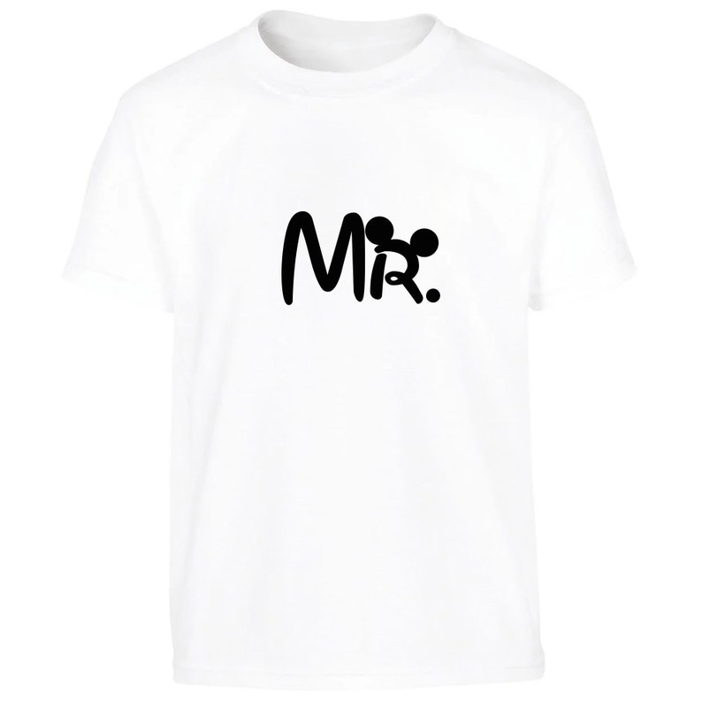 T-shirt de couple assorti Mr et Mme, Idée cadeau, T-shirt duo, T-shirt mariage, Cadeau Saint Valentin, Mr et Mrs Mouse image 3