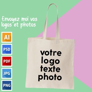 Tote Bag personnalisé, sacs fourre-tout en toile, sacs à bandoulière en toile imprimée, sacs en gros, achats en gros, logos, photos, texte image 1