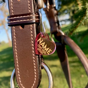 Horse Bridal Tag, Heart ID Tag Name Tag halter tag