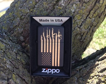 Custom American Gun flag Zippo