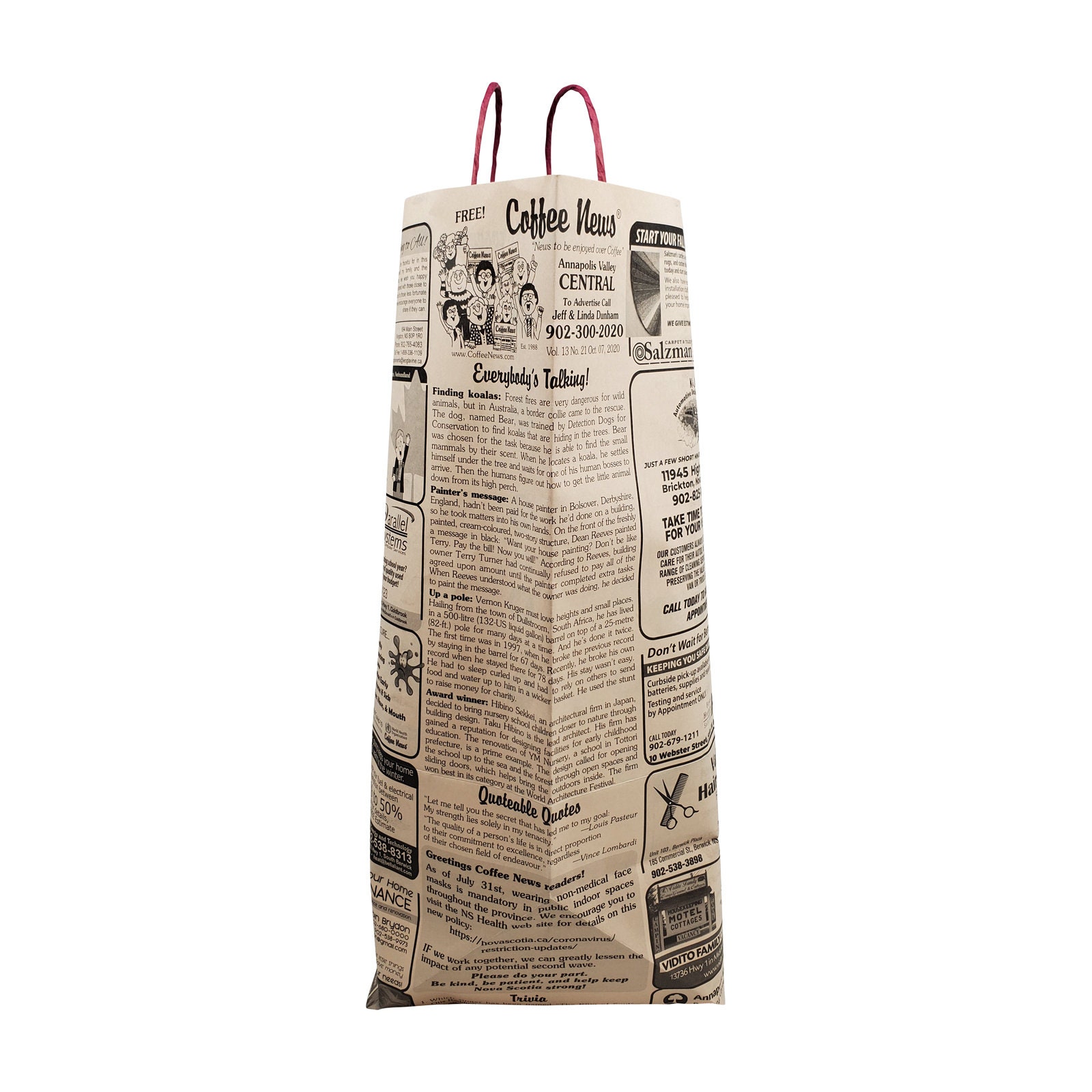 25 Newsprint Paper Bags With Handle Upcycled Retro Unique - Etsy 