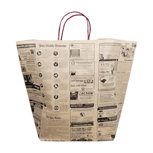 25 sacchetti di carta da giornale con manico riciclato retrò unico novità regalo shopping confezione regalo vendita al dettaglio borsa per eventi bomboniera festa di compleanno