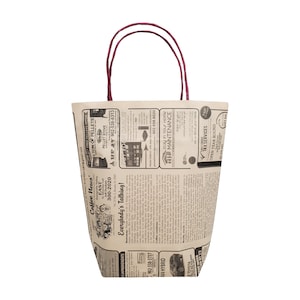 25 torebek papierowych z uchwytem z recyklingu, retro, unikatowa nowość, prezent na zakupy, mały upominek na przyjęcie urodzinowe, torba na imprezę