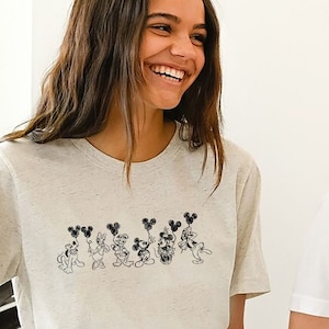 Mickey Sketch Shirt, Vintage Disney Shirt, Vintage Disney Shirt, Disney Shirt, Mickey Shirt, Disney Friends Shirt, Retro Disney Shirt