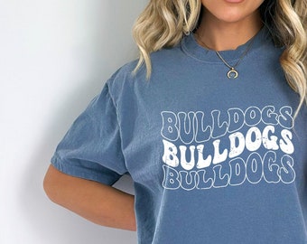 Comfort Colors Bulldogs-mascotteshirt, noodlijdend T-shirt met teamgeest