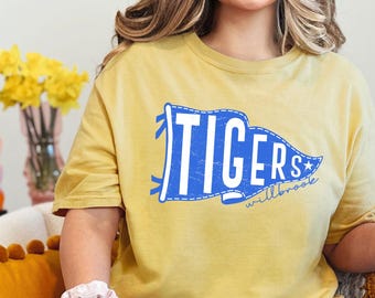Comfort Colors Tigers Pennant Shirt, School Spirit Tee