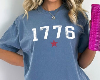 Camiseta Comfort Colors, 1776, Camiseta de EE. UU., Camiseta del 4 de julio, Camiseta América 1776, Camiseta patriótica, Camiseta Est. 1776, Camiseta del Día de la Independencia