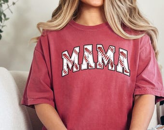 Comfort Colors Baseball Mama T-Shirt, Game Day Sport Mom Shirt