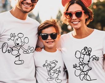 Camiseta com o contorno do Mickey Mouse, camiseta de férias da Disney