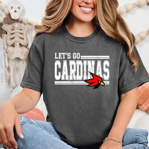 Comfort Colors, Cardinal Shirt, Cardinal School Spirit Shirt, Cardinal Football Shirt, Cardinal Mom Shirt, Cardinals Spirit Wear, Cardinals