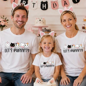 Cat Birthday Shirt, Let's Purrrty Kitty Tee, Cat Lover Gift