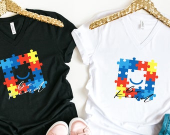Autisme bewustzijn shirt, worden vriendelijk autisme shirt, autisme shirt, autisme moeder shirt, speciaal onderwijs leraar, vriendelijk shirt, autisme puzzel shirt