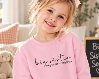 Custom Big Sister Sweatshirt, Sibling Reveal