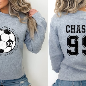 Personalized Soccer Number Sweatshirt, Custom Soccer Hoodie, Soccer Mom Sweatshirt, Soccer Number Hoodie, Custom Soccer Shirt, Soccer Hoodie