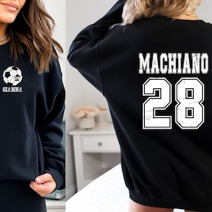 Personalized Soccer Number Sweatshirt, Custom Soccer Hoodie, Soccer Mom Sweatshirt, Soccer Number Hoodie, Custom Soccer Shirt, Soccer Hoodie