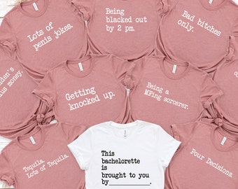 Funny Bachelorette Party Shirts, Bride Squad Wedding Group