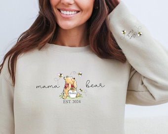 Mama Bear-sweater, gepersonaliseerde houdbaarheidsdatum, cadeau moeder