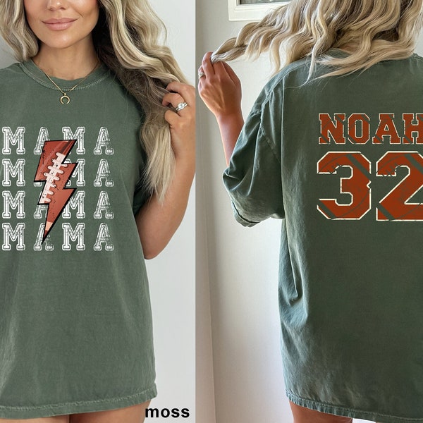 Comfort Colors®, Football Mama Shirt, Personalized Football Shirt, Name and Number Shirt, Custom Football Shirt, Football Mama Shirt,