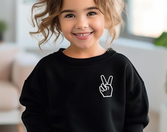 Peace Sign Toddler Sweatshirt, Two Birthday Shirt