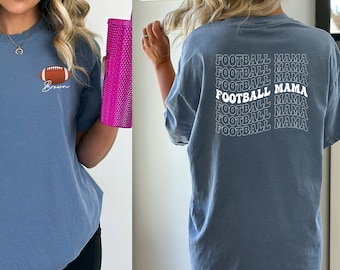 Komfort Farben Fussball Mom Shirt, personalisierte Name & Nummer