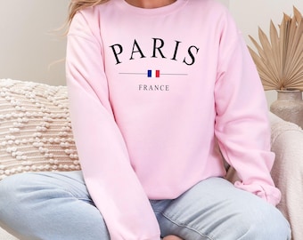Paris France Comfort Colors Sweatshirt, French Flag, Bonjour Shirt