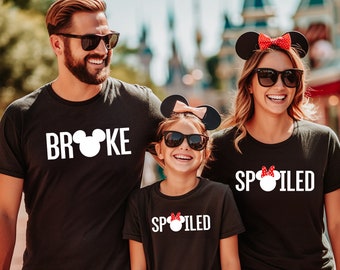 Camiseta de Disney "Spoiled Broke", camisetas de vacaciones familiares a juego