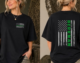 Comfort Colors, Custom Green Line American Flag Shirt, Thin Green Line Military Shirt, Veteran Shirt, Thin Green Line Shirt, Military Shirt