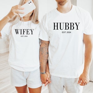 Comfort Colors, Hubby Wifey Est. 2024 Shirts, Hubby Est. Shirt, Wifey Est. Shirt, Honeymoon Shirts, Wedding Shirts, Wedding Gift