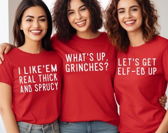 Grappige kerstshirts, woordspelingen, kerstshirts voor het hele gezin, shirt voor feest, bijpassende kerstshirts, shirt voor groepskerstfeest