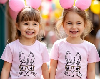 Bunny with Leopard Glasses Shirt, Easter Shirt, Easter Bunny Shirt, Bunny Shirt, Easter Matching Shirts, Mom and me Shirt, Hunny Bunny Shirt