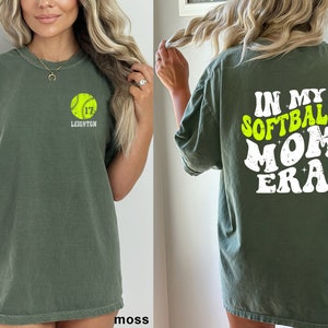 Comfort Colors, Customizable Softball Shirt, Softball Mom Era Shirt, Personalized Softball, Softball Mom, Softball Shirt, Softball Name