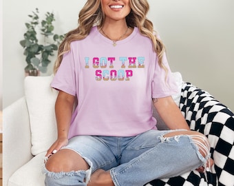 Comfort Colors, Gender Reveal Shirt, I Got The Scoop Shirt, Ice Cream Themed  Shirt, Pregnancy Shirt, Keeper Of The Gender,Baby Announcement