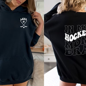 Custom In My Hockey Mom Era Sweatshirt, Personalized Hockey Sweater, Hockey Mom Hoodie, Hockey Hoodie, Hockey Mom Sweatshirt, Hockey Shirt