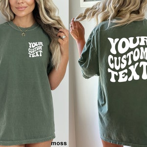 Custom Comfort Colors, Personalized Text Shirt, Custom Wavy Text Shirt, Personalized Shirt, Custom Shirt, Custom Birthday Gift, Your text