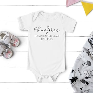 Faire-part de grossesse espagnol - Body pour bébé Abuelitos Padres a Spanish Anuncio de Embarazo para Abuela Abuelo Abuelas Baby Reveal