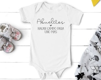Spanish Pregnancy Announcement Bodysuit for Grandparents: Abuelitos Reveal