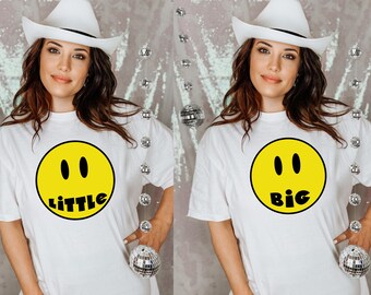 Big Little Reveal-shirt, T-shirt van studentenvereniging Happy Face, Grieks cadeau