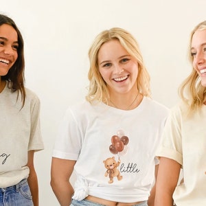 Camiseta Big Little Reveal, camisetas de hermandad, camisetas Big Little, camiseta Big Little Bear, regalo de hermandad, camisetas de revelación personalizadas, camiseta griega