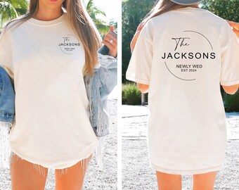 Comfort Colors Honeymoon-shirt, pasgetrouwdcadeau, Just Married-shirt