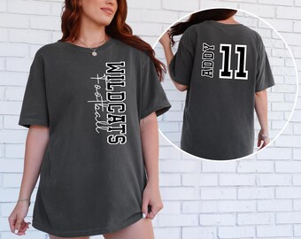 Comfort Colors® Customized Football Shirt, Your Name Football Shirt, Game Day Shirt, Football Team Shirt, Football name Shirt, Football Mom