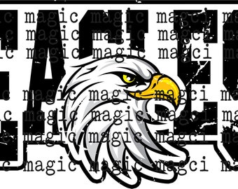 Eagles Mascot Distressed PNG, School Spirit Print (Digital Download)