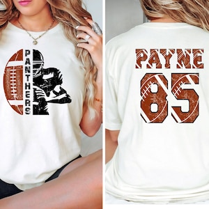 Personalized Football Shirt, Custom Football Shirt, Football Mom Shirt, Football Name Shirt, Football Number Shirt, Game Day Shirt, Senior